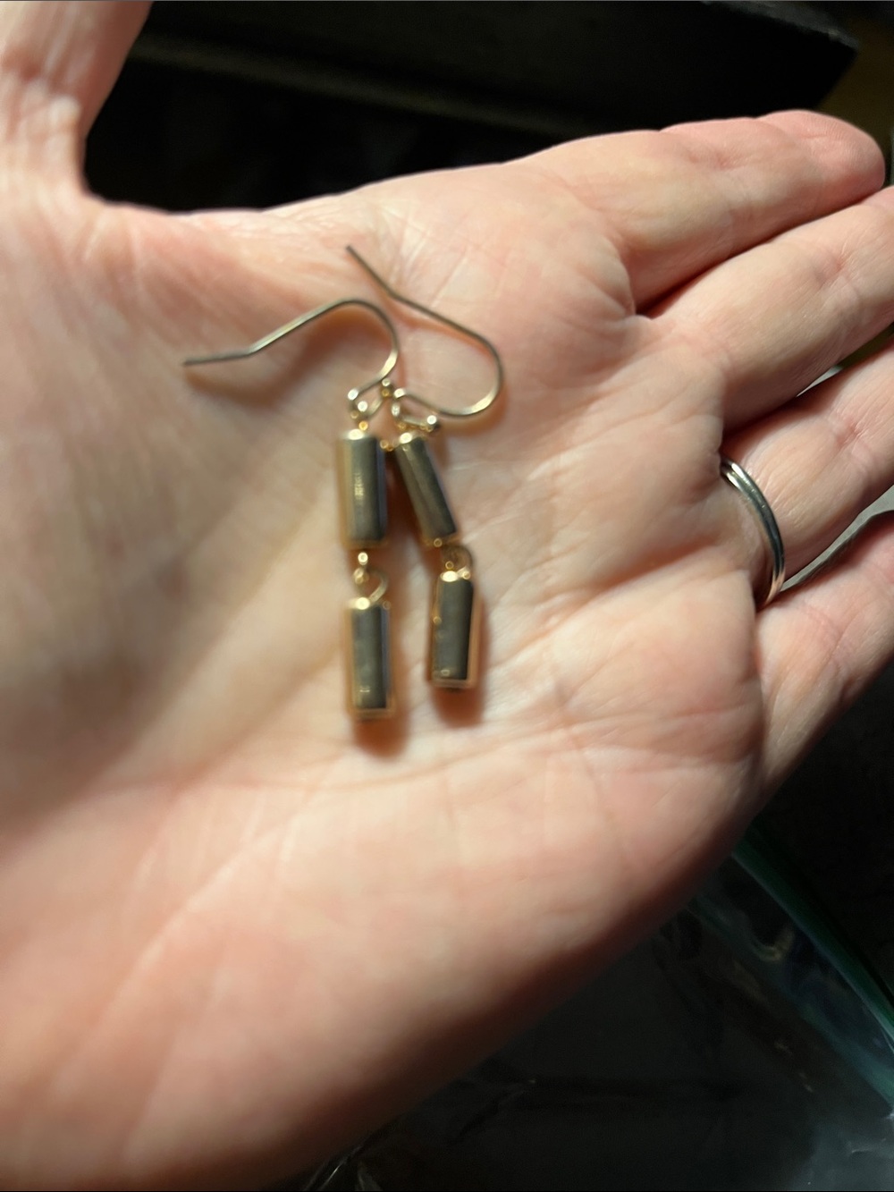 Gold Rectangle Drop Earrings - Women Jewelry 1537
